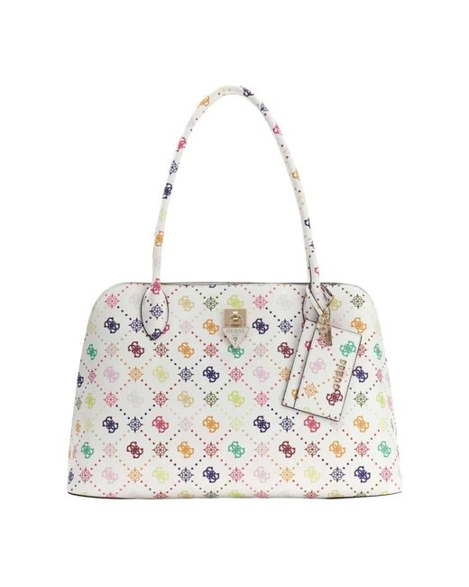 Guess White Shoulder Bags