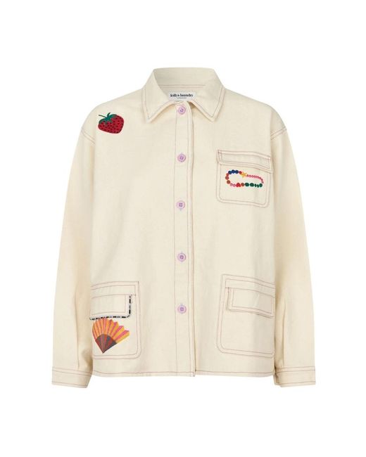 Lolly's Laundry Jassen ,Katoen Fal Ll Teddy Jacket in het Natural