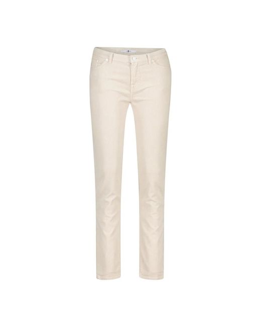 7 For All Mankind Natural Slim-Fit Trousers