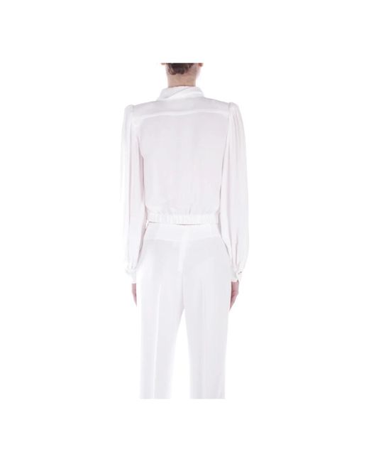 Elisabetta Franchi White Shirts,ivory button-up bluse