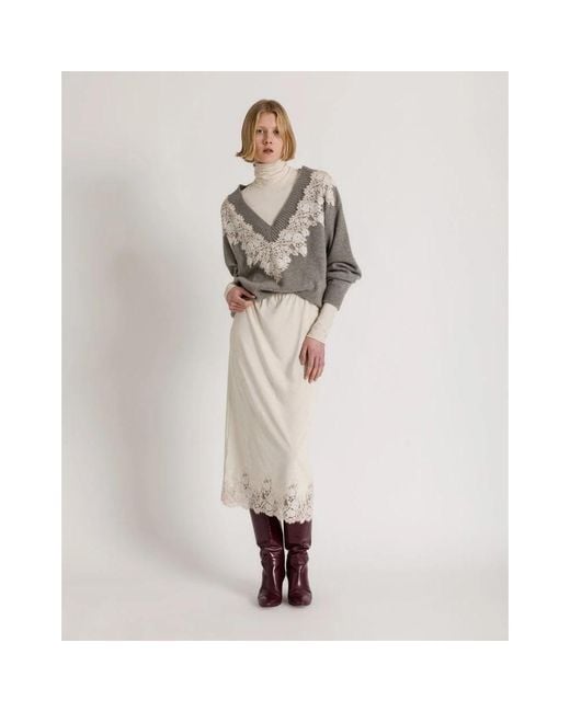Alberta Ferretti Gray Cashmere Knitwear