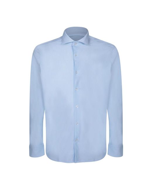 Dell'Oglio Blue Formal Shirts for men