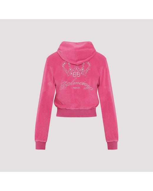 Balenciaga Hoodies & Sweatvesten ,Roze ,Katoen Donkerroze Trainingsjack in het Pink