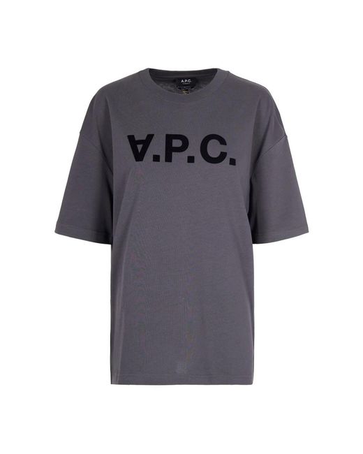 A.P.C. Tops ,Zwart ,Katoen T-Shirts in het Gray