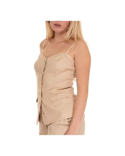 Guess Brown Sleeveless Tops