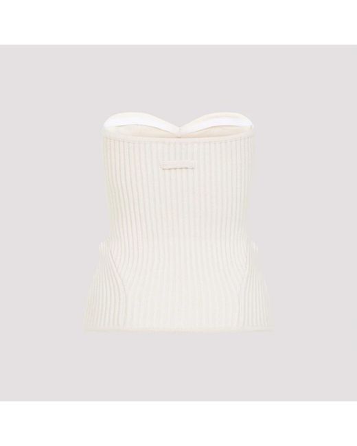 Jean Paul Gaultier White Sleeveless Tops