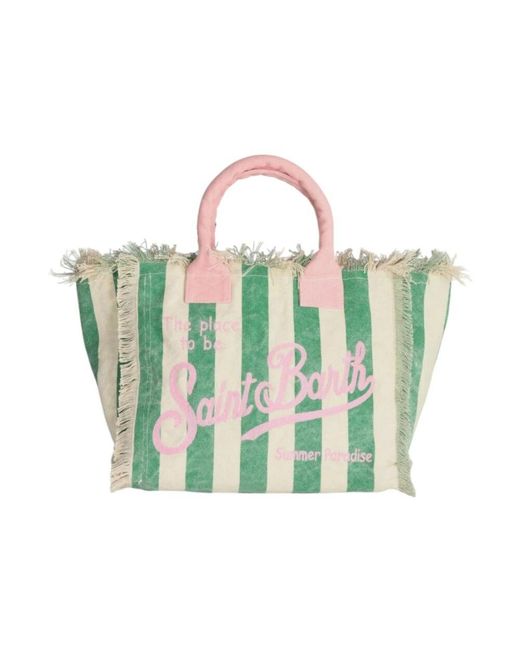 Mc2 Saint Barth Green Canvas Schultertasche Mit Reißverschluss