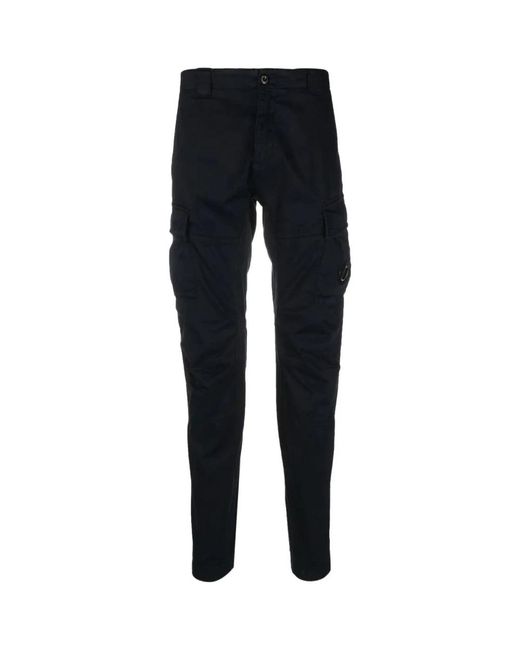 C P Company Blue Slim-Fit Trousers for men
