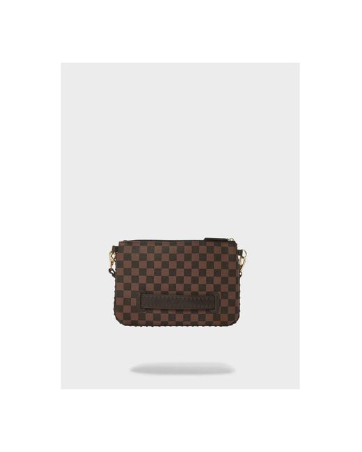 Sprayground Brown Embossed Check Core Pouch