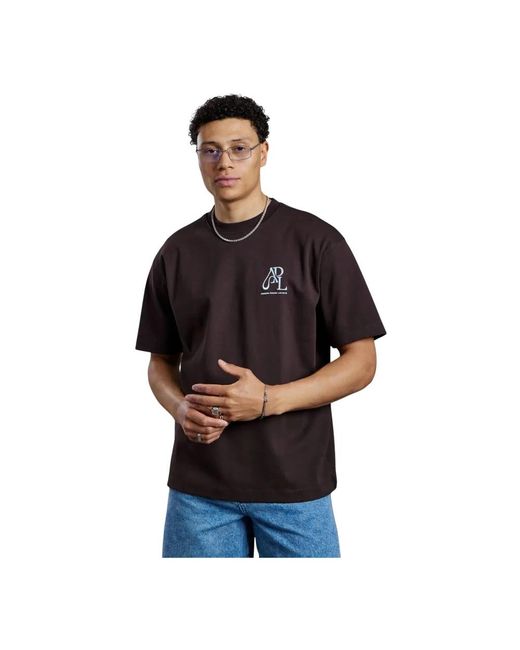 Aeden Tops ,Bruin ,Malone Tee in het Black voor heren