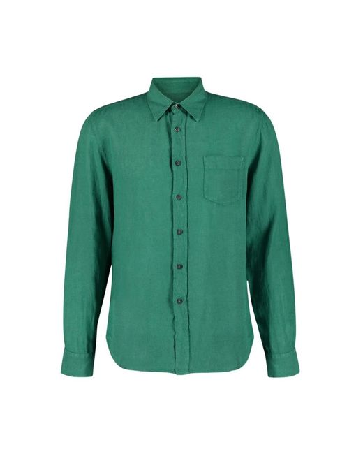 120% Lino Green Casual Shirts for men