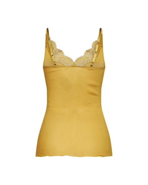 Saint Laurent Yellow Sleeveless Tops