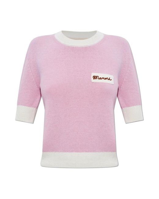 Marni Logo Sweater in het Pink