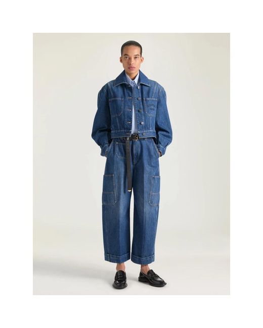 Givenchy Cropped Cocoon Cargo Jeans in het Blue