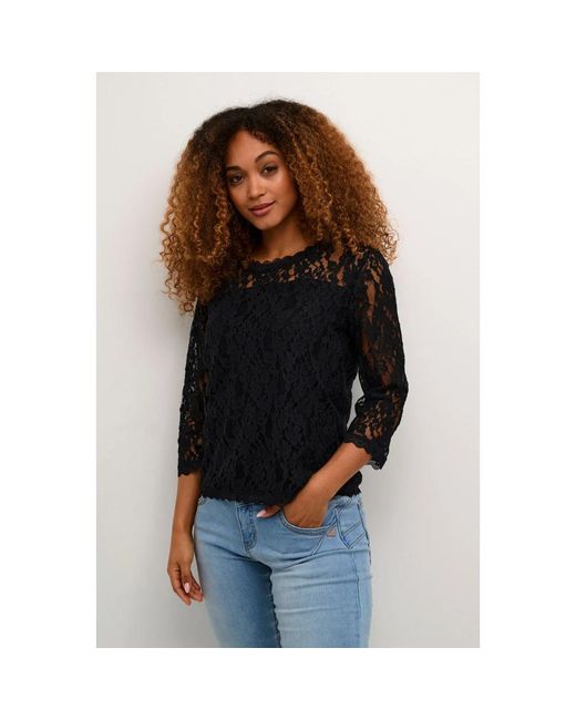 Cream Black Blouses