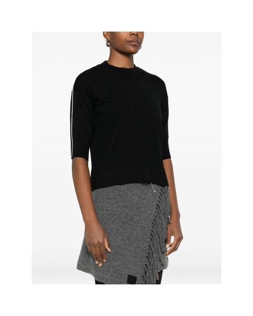 Round-Neck Knitwear di Alpha Studio in Black