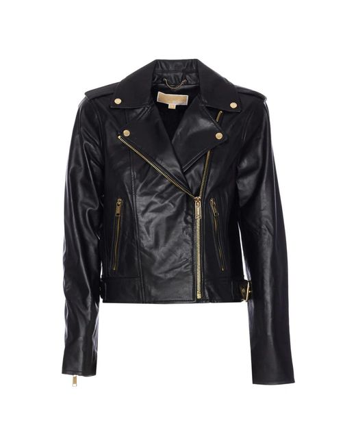 Leather Jackets Michael Kors de color Black