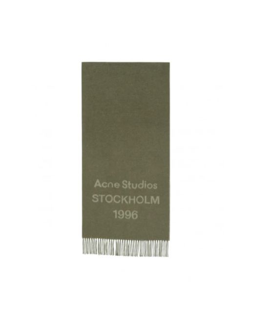 Acne Green Logo Scarf