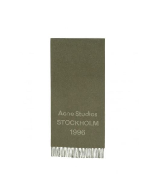 Acne Green Logo Scarf