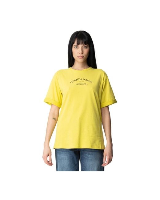 Elisabetta Franchi Yellow T-Shirts