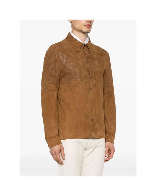 Salvatore Santoro Brown Light Jackets for men