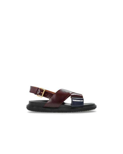 Flat Sandals Marni de color Red