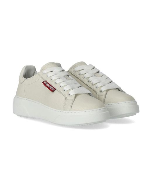 DSquared² Schoenen ,Leer Bumper Cream Sneaker in het White