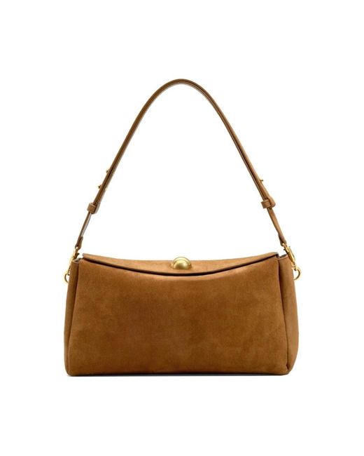 AMI Brown Wildleder Carrousel Schultertasche