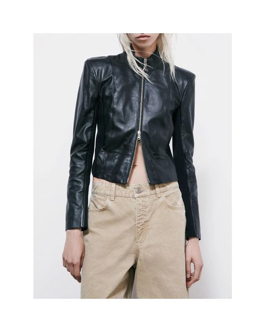Patrizia Pepe Black Leather Jackets