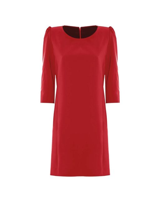 Kocca Red Elegantes Kleid Mit Rundem Ausschnitt