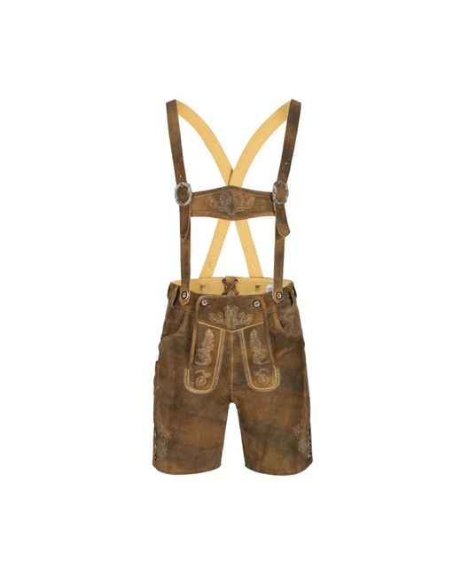 Nübler Leder-Shorts in Brown für Herren