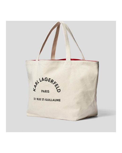 Karl Lagerfeld White Tote Bags