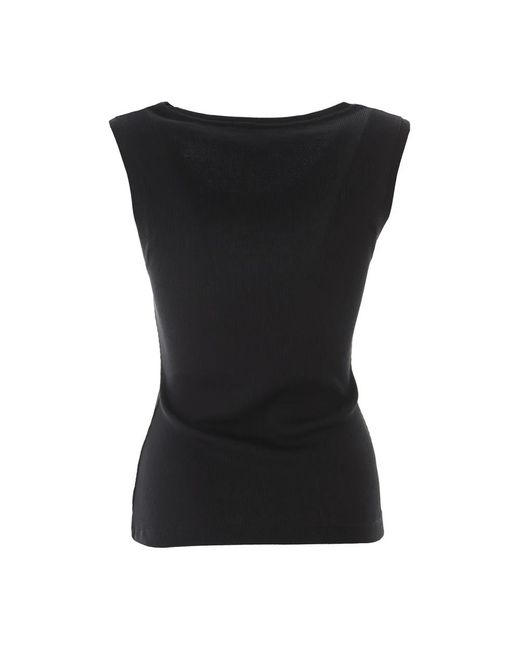 Karl Lagerfeld Black Sleeveless Tops