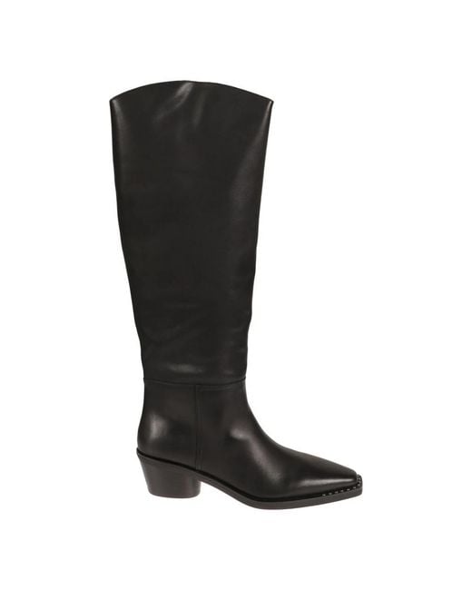 Ash Black Cowboy & Biker Boots
