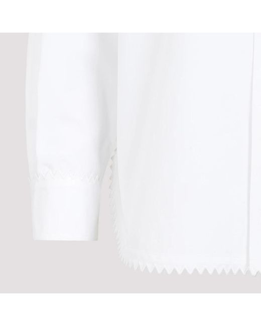 Bottega Veneta White Weißes baumwollhemd
