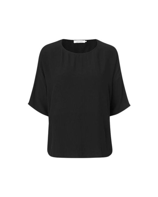 Samsøe & Samsøe Locker geschnittenes viskose-t-shirt in Black für Herren