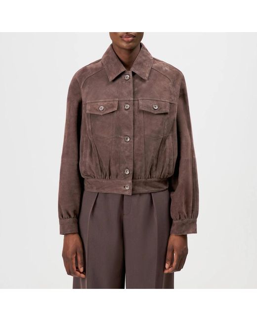 Drykorn Leather Jacket in het Brown
