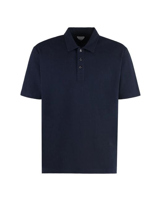 Bottega Veneta Baumwoll-Poloshirt Mit Seitenschlitzen in Blue für Herren