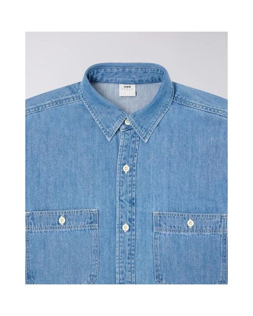 Edwin Denim Overhemden in het Blue voor heren