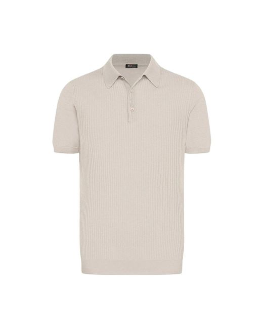 Kiton Tops ,Grijs ,Katoen Gebreid Katoenen Poloshirt in het White voor heren