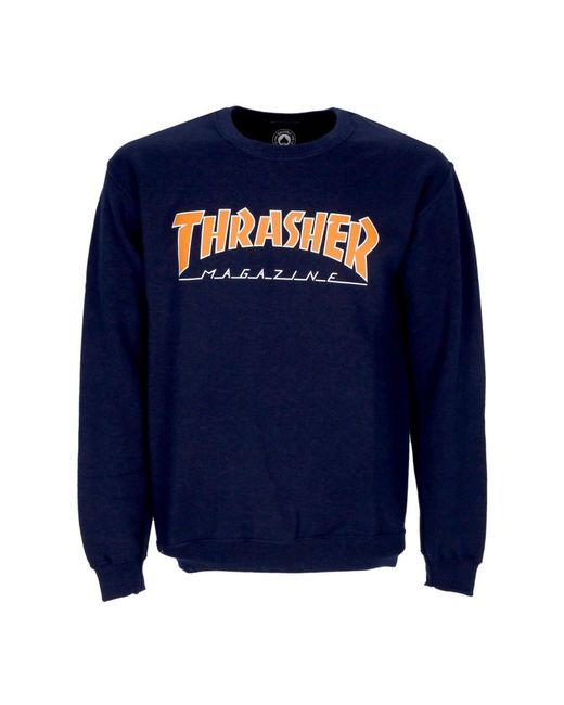 Thrasher Hoodies & Sweatvesten ,Blauw ,Katoen Crewneck Sweatshirt in het Blue voor heren