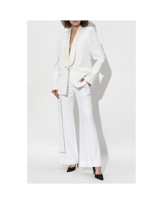 Victoria Beckham White Hose mit bügelfalten
