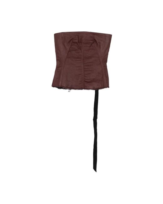 Rick Owens Rode Aansluitende Bustier Shirt in het Purple