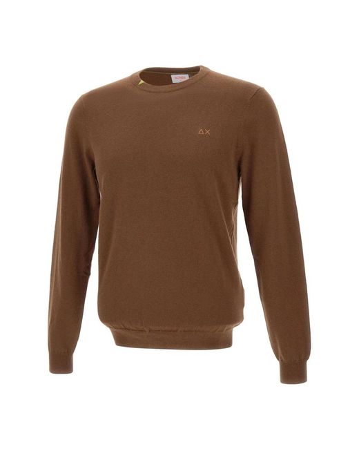 Sun 68 Sweater Basic in het Brown voor heren
