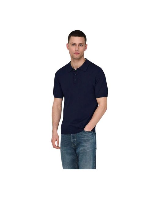 Only & Sons Lässiges polo shirt in Blue für Herren