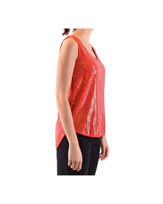 P.A.R.O.S.H. Red Sleeveless Tops