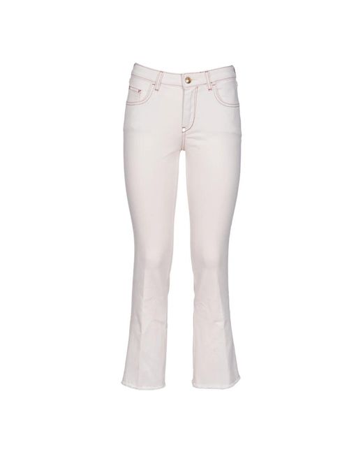 Fay White Flared jeans,beige hose