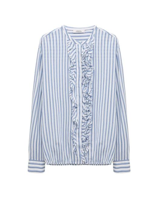 Dorothee Schumacher Blue Gestreifte bluse für einen coolen look