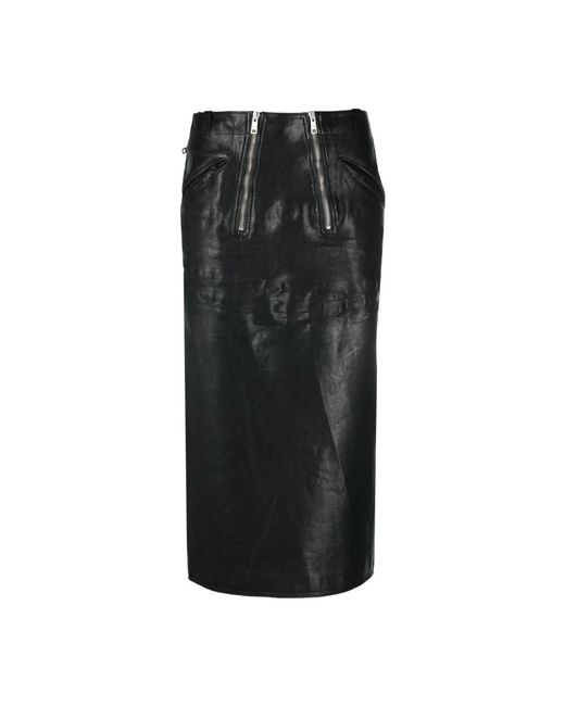 Prada Black Leather Skirts