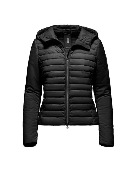 Bomboogie Stretch Nylon Gewatteerde Jas Met Capuchon in het Black
